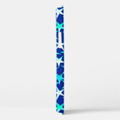 Coques Case-Mate iPhone Étoiles satinées, bleu pâle sur cobalt (Verso / Droite)