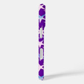 Coques Case-Mate iPhone Étoiles satinées, lavande sur fond violet (Verso / Droite)