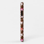Coques Case-Mate iPhone Étoiles satinées, rose sur chocolat (Dos/Droite)