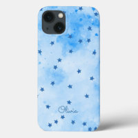 Étoiles sur papier marbré Coque-coque iphone mat