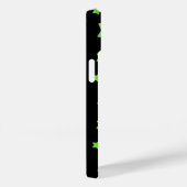 Coques Case-Mate iPhone Étoiles vertes sur motif noir (Verso / Droite)