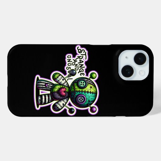 Coques Case-Mate iPhone Étrange et inhabituel Purple Coeur Vert Voodoo Our (Verso (horizontal))