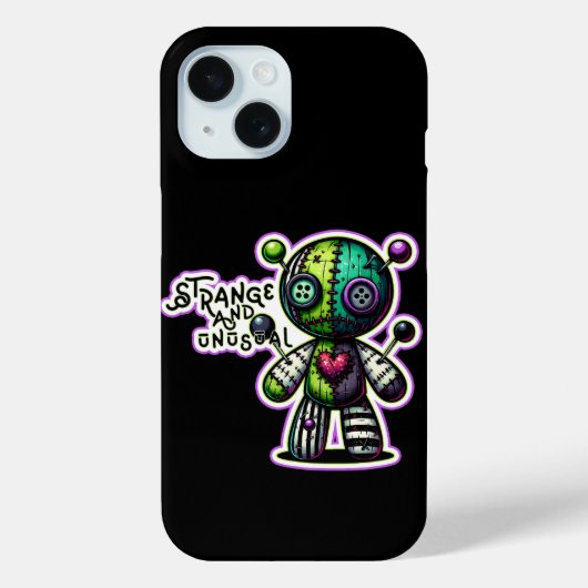 Coques Case-Mate iPhone Étrange et insolite violet vert cœur ours vaudou (Verso)