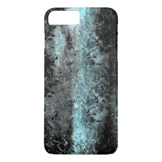 Coques Case-Mate iPhone Étrange texture fibreuse en bleu clair et noir (Dos)