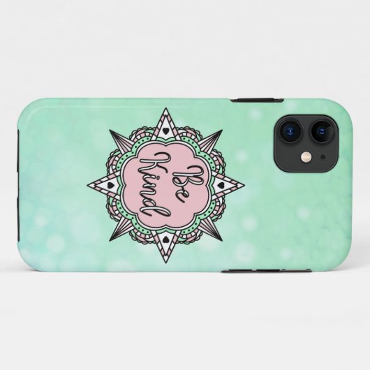 Coques Case-Mate iPhone Être gentil | Mint vert et rose (Dos (Horizontal))