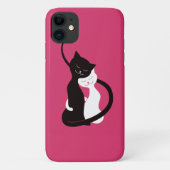 Coques Case-Mate iPhone Étreignant des chats d'amour - rose mignon d'art (Dos)
