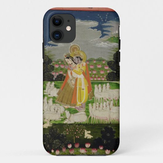 Coques Case-Mate iPhone Étreinte de Radha et de Krishna dans un landscap (Dos)