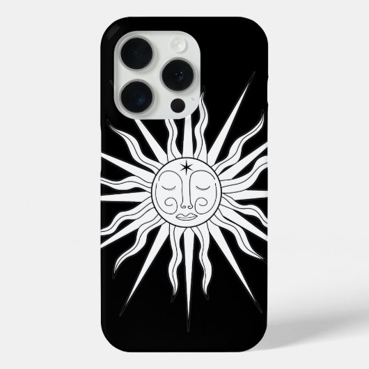 Coques Case-Mate iPhone Étude Céleste Astrologie Fantaisiste Noir & Blanc (Verso)