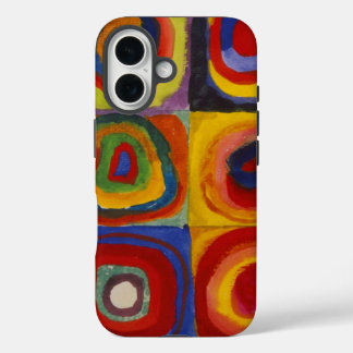 Coques iPhone 16 Étude de couleur des cercles Carré par Kandinsky