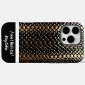 Coques Case-Mate iPhone Étude des motifs de serpent noir et or (Verso (horizontal))