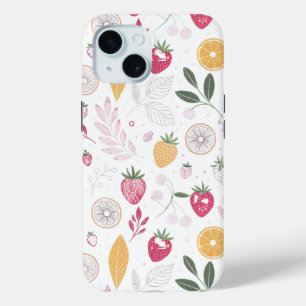 Coque Pour iPhone 15 “Étui iPhone / iPad à motif floral et fruité”
