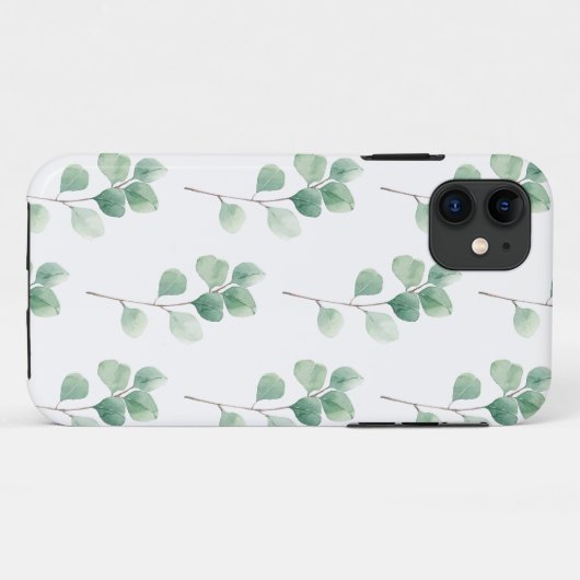 Coques Case-Mate iPhone Eucalyptus Motif vert (Dos (Horizontal))