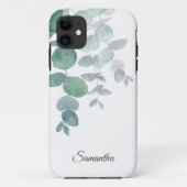 Coques Case-Mate iPhone Eucalyptus Vert Nom personnalisé (Dos)