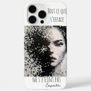 Coques iPhone 16 Pro Max Évaporation Portrait Pixel Art Noir et Blanc