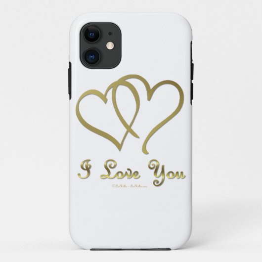 Coques Case-Mate iPhone Eventré Gold Hearts i Love You (Dos)