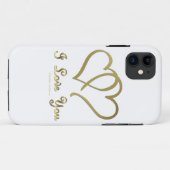 Coques Case-Mate iPhone Eventré Gold Hearts i Love You (Dos (Horizontal))