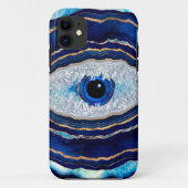 Coques Case-Mate iPhone Evil Bleu Agate Géode Ditital Art (Dos)
