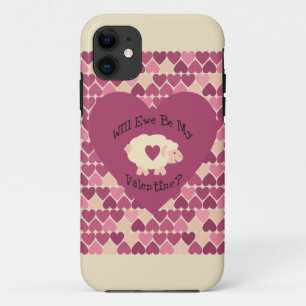 Coque iPhone 11 Ewe Sera Ma Saint-Valentin ? Arrière - plan cardia