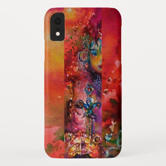 Coques Case-Mate iPhone EXCALIBUR /REINE DE L'ÉPÉE MAGIQUE Imaginaire roug (Dos)