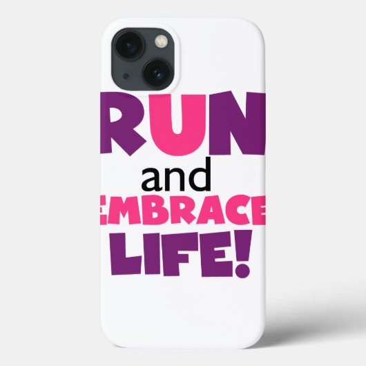 Coques Case-Mate iPhone Exécuter Embrasser la vie rose pourpre (Verso)