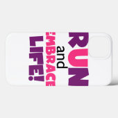 Coques Case-Mate iPhone Exécuter Embrasser la vie rose pourpre (Verso (horizontal))