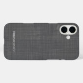 Coques Case-Mate iPhone Executive Linen Look Motif avec nom gris (Verso (horizontal))