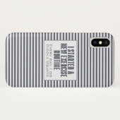 Coques Case-Mate iPhone Exercice Humour de routine Bleu rayé (Dos (Horizontal))
