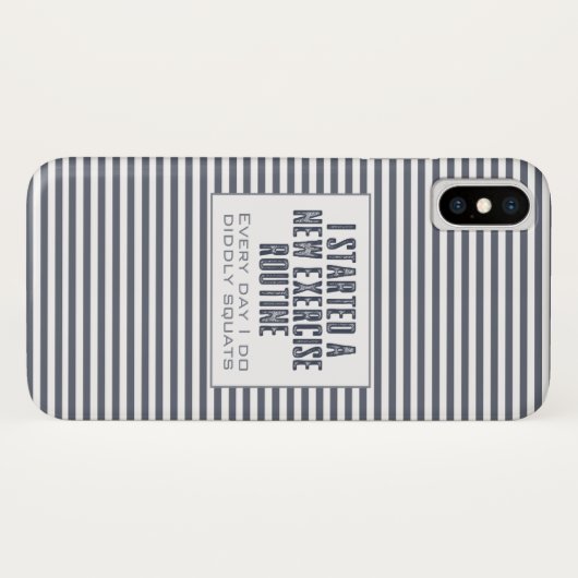 Coques Case-Mate iPhone Exercice Humour de routine Bleu rayé (Dos (Horizontal))
