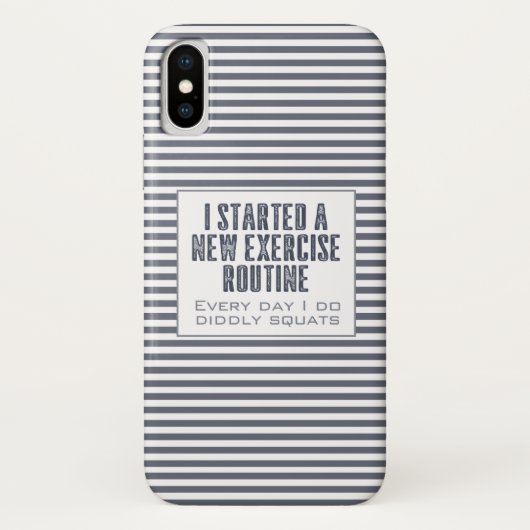 Coques Case-Mate iPhone Exercice Humour de routine Bleu rayé (Dos)