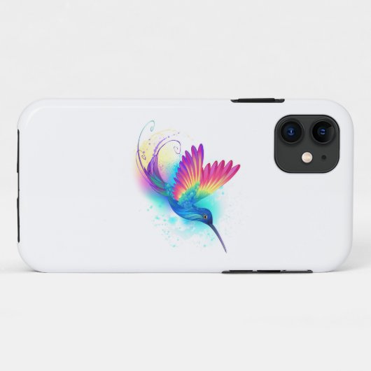 Coques Case-Mate iPhone Exotic Rainbow Hummingbird (Dos (Horizontal))