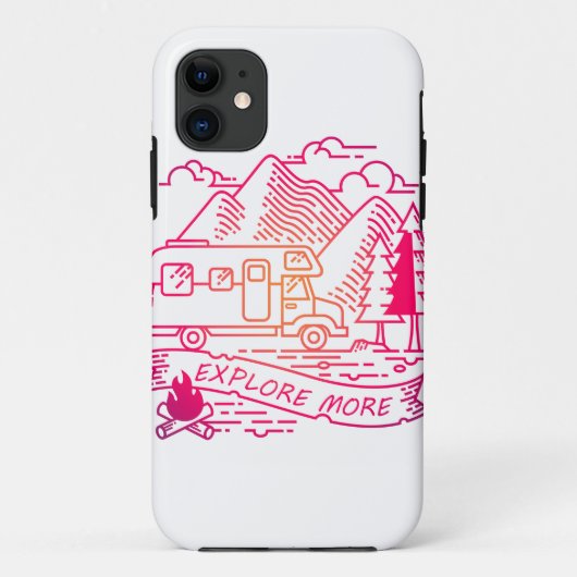 Coques Case-Mate iPhone Explorez Plus Camper Rose Van Mountain Nature Love (Dos)