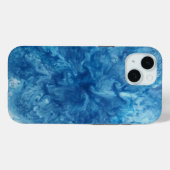 Coques Case-Mate iPhone Explosion d'aquarelle bleue (Verso (horizontal))