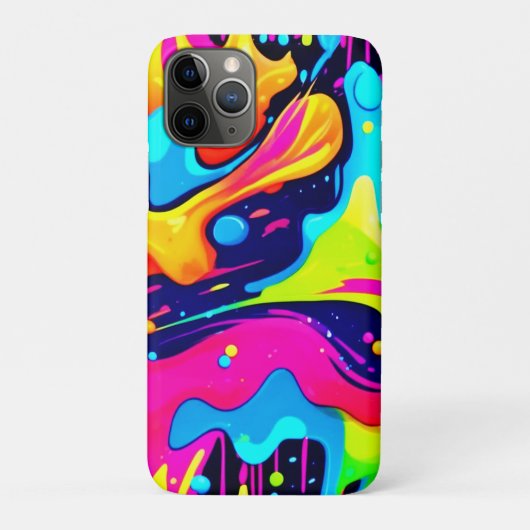 Coques Case-Mate iPhone Explosion de couleur liquide Chaos Néon (Dos)