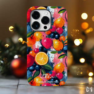 Coque Pour iPhone 14 Pro Explosion de Fruits Vibrants aux Teintes d'Agrumes
