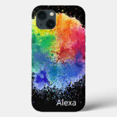 Coques Case-Mate iPhone Explosion de peinture sur noir (Verso)