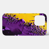 Coques Case-Mate iPhone Explosion texturée violet noir jaune (Verso (horizontal))