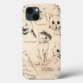 Coques Case-Mate iPhone Expressions faciales de divers chats, Louis Wain (Verso)