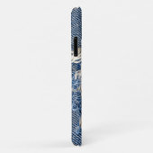 Coques Case-Mate iPhone extraction dorée dans trou en denim bleu (Dos/Droite)