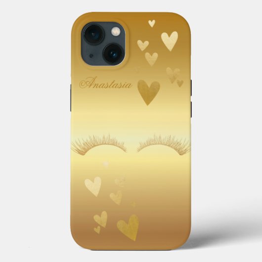 Coques Case-Mate iPhone Extraordinaire, Cool, Gold Faux Lashes et Coeur (Verso)