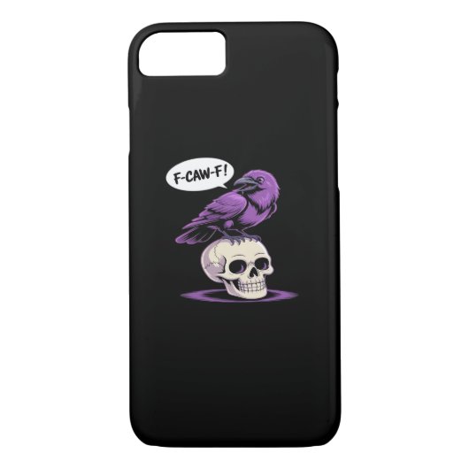 Coques Case-Mate iPhone F-Caw-F Crow Skull Halloween Humor Graphic Design (Dos)