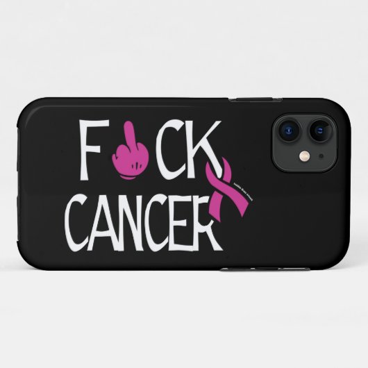 Coques Case-Mate iPhone F#CK CANCER...Cancer du sein (Dos (Horizontal))