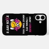 Coques Case-Mate iPhone F#CK OFF...Cancer du sein (Verso (horizontal))