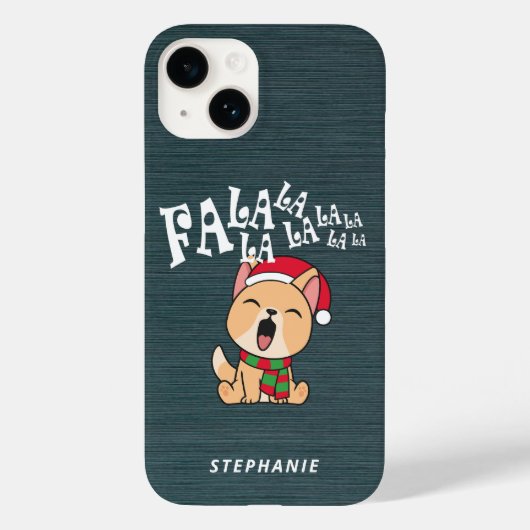 Coques Case-Mate iPhone Fa La La La La Christmas Chant Chien | Dossier tél (Verso)