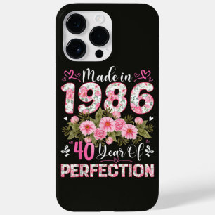 Coque Pour Pour iPhone 14 Pro Max Fabriqué en 1986 40 Ans de Perfection Florale