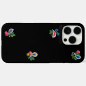 Coques Case-Mate iPhone Fabulous Bright Flowers, Leaves and Paisleys Black (Verso (horizontal))