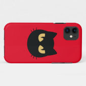 Coques Case-Mate iPhone Face de chat noir (Dos (Horizontal))