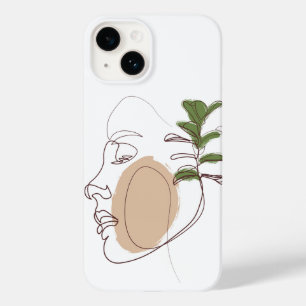 Coque Pour iPhone 14 Face Line Art Abstrait esthétique