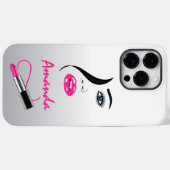 Coques Case-Mate iPhone Face Pink Lipstick Kiss Miroir Cool maquillage Art (Verso (horizontal))