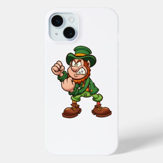 Coques Case-Mate iPhone fâché leprechaun tenant les poings debout prêt à c (Verso)