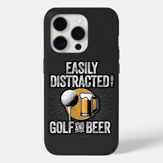 Coques Case-Mate iPhone Facilement distrait par Golf et Bière Coque-Mate i (Verso)